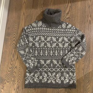 Gray and White Alpine Sweater